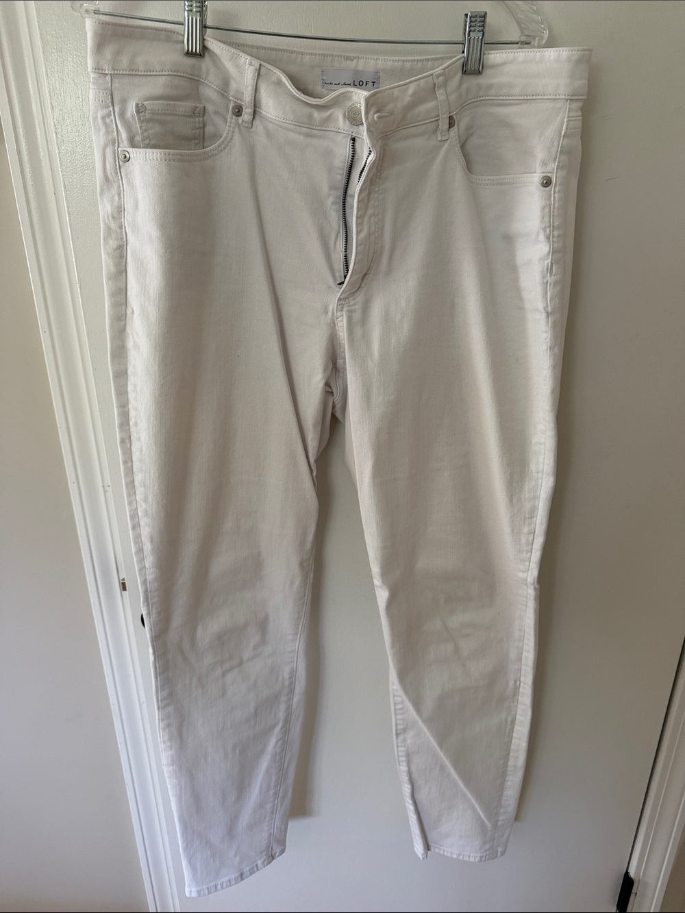 LOFT Off-White Straight Leg Jeans
